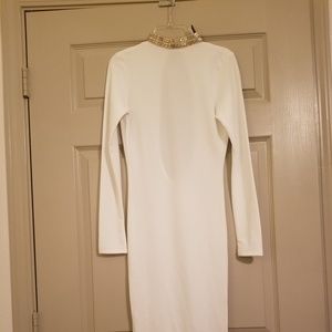 NWOT Small Ivory Gold Knee Length Dress